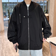 GENIOLAMODE美式拉链设计外套男士秋季新款夹克高级潮牌休闲宽松，男装夹克，星座412-3