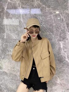 春装新款韩版休闲皮衣图片
