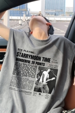 ！2025夏季新款男士麂皮绒背心情侣无袖T恤TLBX03特P18控38，男装T恤，电商B220