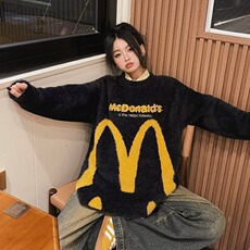 MY9157-P43美式复古软糯兔子耳朵马海毛毛衣男女情侣oversize，男装针织衫/毛衣，电商B323A