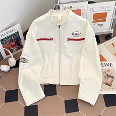 美式短款赛车服pu皮刺绣外套HH100P65，男装皮衣，星座1013-5