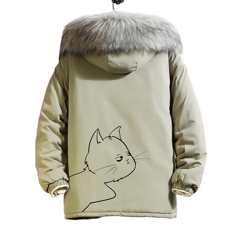 MM48149-P130冬季大毛领衣男士大码加厚袄男服砖墙,男装棉衣,电商A040A