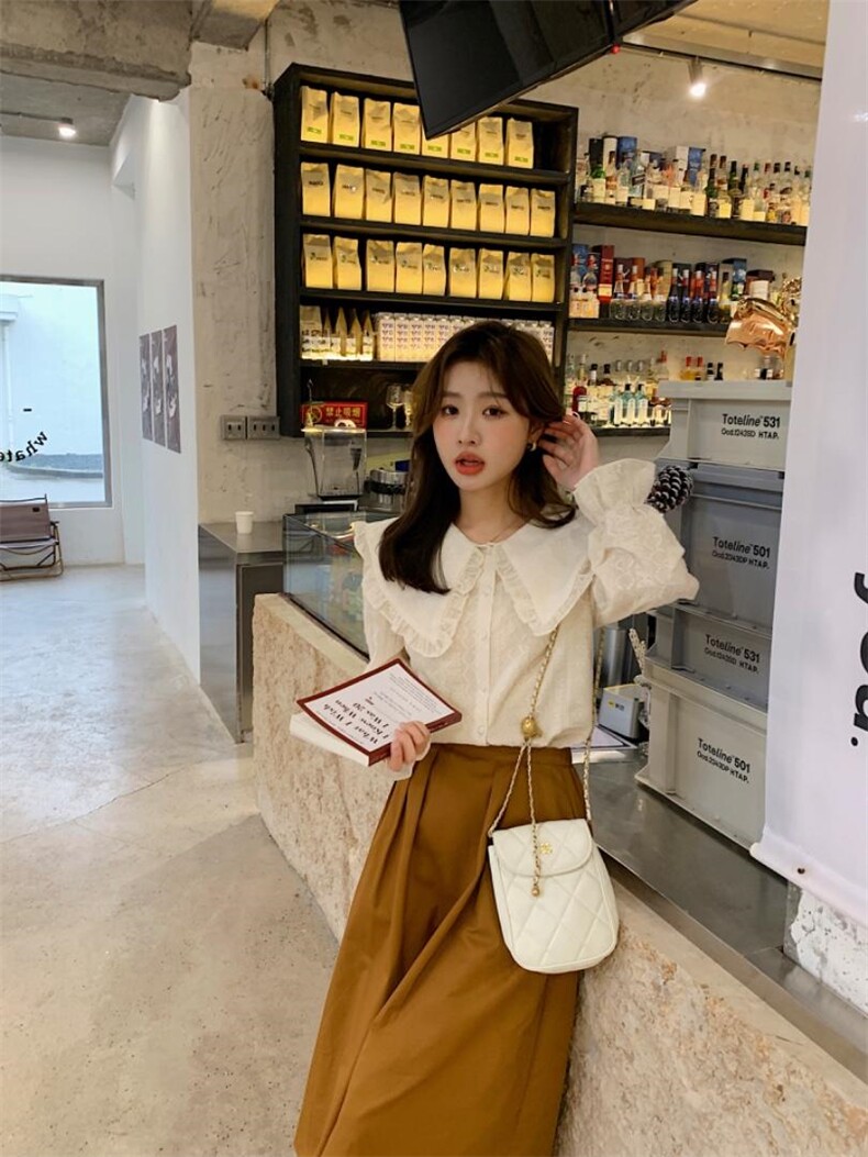 【现货】春款蕾丝娃娃领小衫，其它，NIY