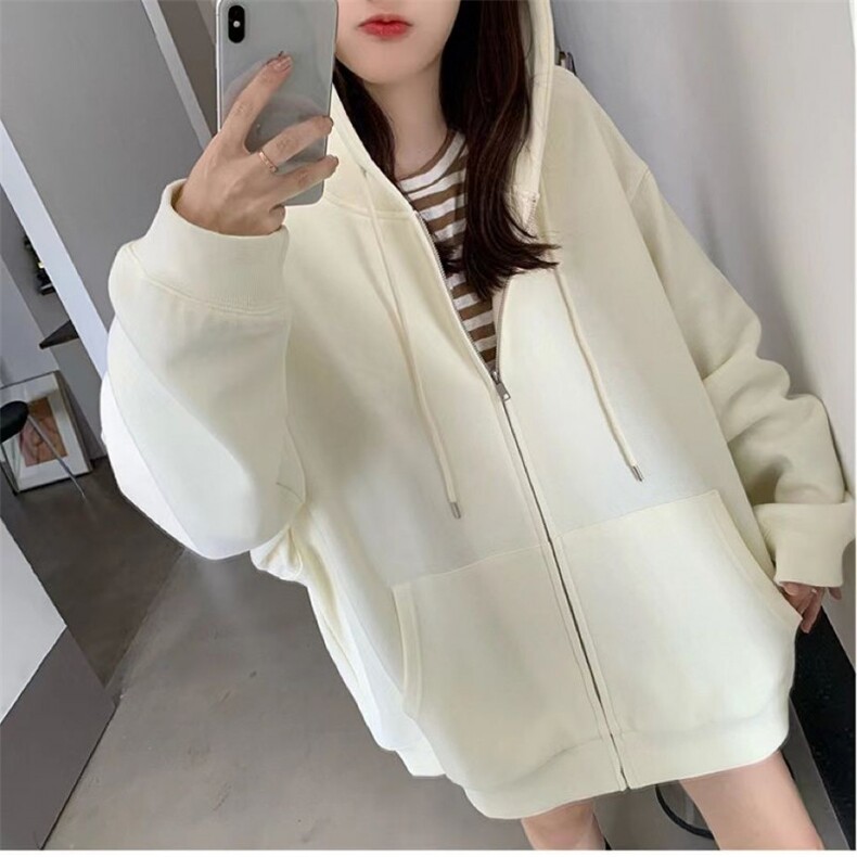 5318-P55新款宽松慵懒风连帽卫衣外套薄款/加绒,女装卫衣/绒衫,星座617A-2