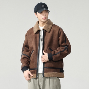 2025秋冬季棉服外套保暖翻领 男休闲拉链式夹棉工装外套W0099图片