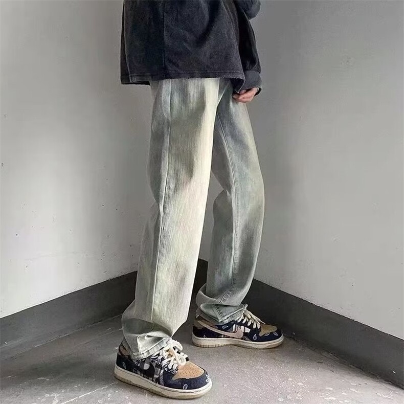牛仔裤男长裤青春流行潮流新款水洗潮时尚拉链百搭春季直脚简约,男装牛仔裤,星座715-4