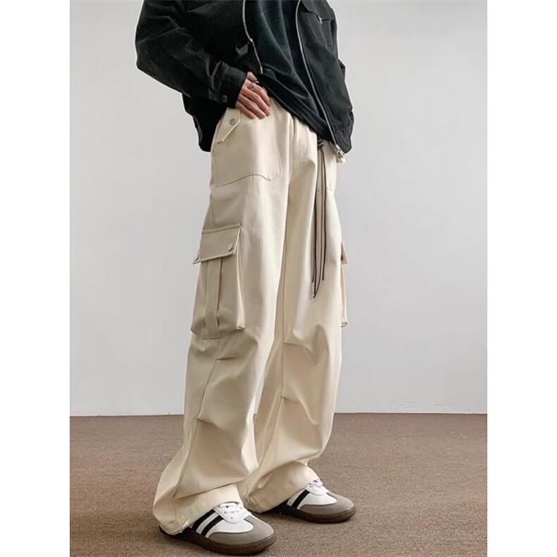 2025年春季港风瘦高个子男裤加长版宽松直筒工装裤hiphop潮,男装工装外套,星座506A