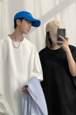 DF292-TP16纯色T恤男短袖休闲情侣基础t恤女可二开夏季港风T恤，男装T恤，电商A102