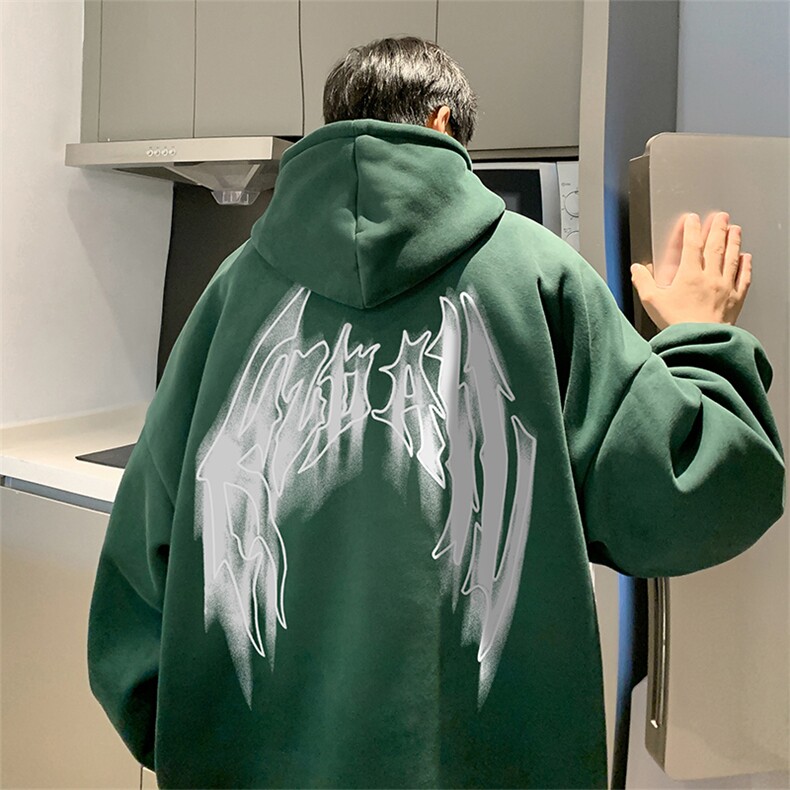 抖音得物供货可提供视频秋冬重磅美式宽松连帽卫衣DL1982,男装卫衣,电商A486