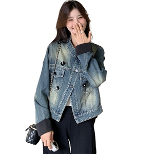 韩版复古设计感短款牛仔外套女2025春秋季新款显瘦高级感百搭上衣图片