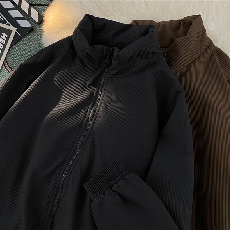 加绒加厚冬男立领棉衣灯芯绒保暖棉袄面包服外套MY9050 P90图片