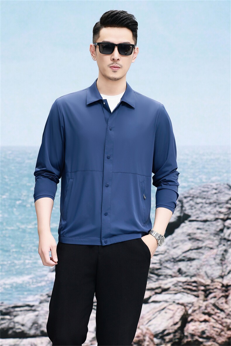 2024新款夏季牛奶丝防晒衣男轻薄休闲高级感速干无痕夹克外套,男装夹克,钱塘723