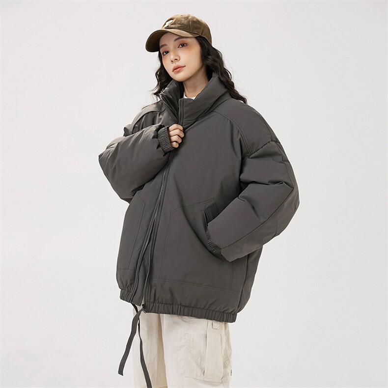 现货冬季美式休闲加厚雪山外套夹克立领纯色三防户外工装棉服图片