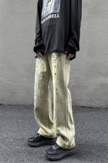 B221秋装新款美式ins高街男女同款刺绣牛仔裤LK22047-P65控88，男装牛仔裤，电商B221