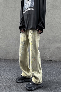 B221 秋装新款 美式ins高街男女同款刺绣牛仔裤 LK22047-P65 控88图片