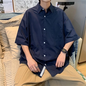 日系复古短袖衬衫男夏季港风ins潮牌工装休闲衬衣外套 W3184-P30图片
