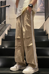 直播数据款 春季新款撞色侧条纹伞兵裤宽松直筒休闲裤 K501-P32图片