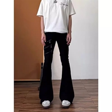 美式cleanfit直筒微喇牛仔裤男士高个子黑色修身裤子L84322-p58，男装牛仔裤，星座1008