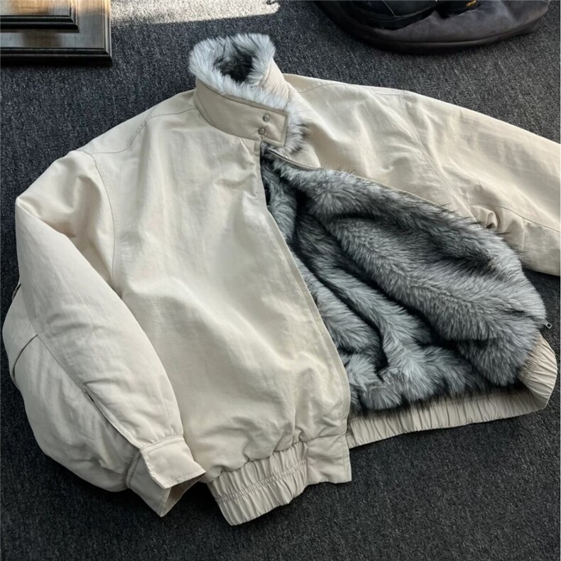 现货足 狼王座山雕毛领棉服外套男秋冬加绒加厚棉衣M8221/P110图片