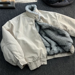 现货足 狼王座山雕毛领棉服外套男秋冬加绒加厚棉衣M8221/P110图片