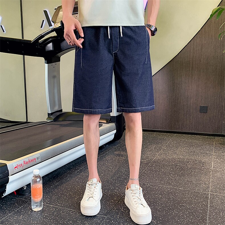 牛仔短裤男夏季潮牌休闲纯色帅气宽松五分裤A313-1-NZ6810-P48,男装牛仔裤,电商A313-1