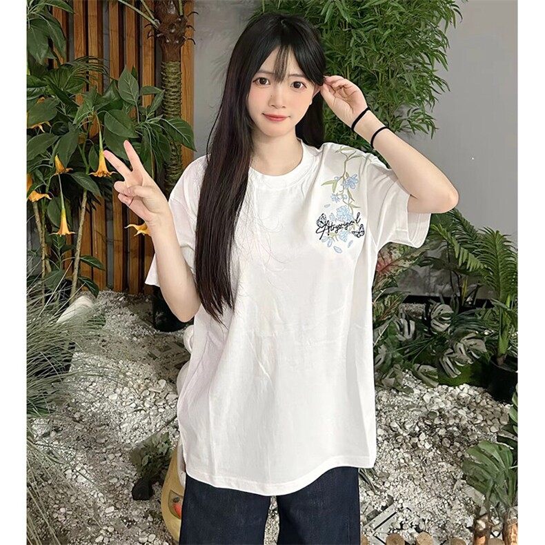 万针全刺绣解构设计260克重磅双纱纯棉高品质美式高街短袖T恤特35图片