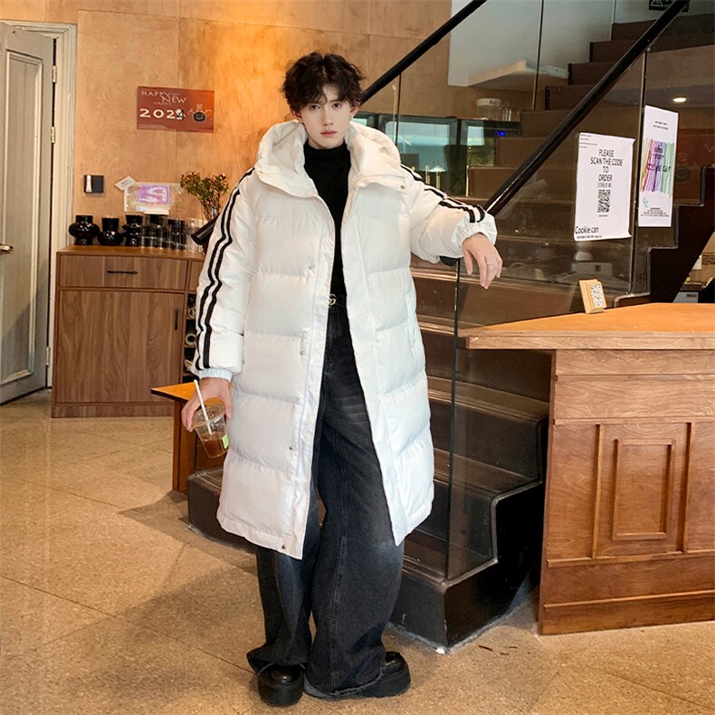 90%绒羽绒服D5580-TP235328冬季休闲连帽保暖长款潮牌外套,男装羽绒服,电商A102