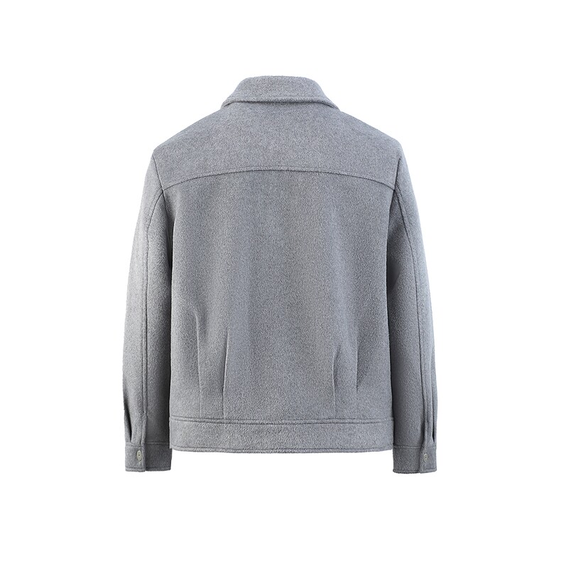 白底图毛呢夹克外套秋冬短款呢子大衣宽松妮子风A236-JK606-P145,男装毛呢大衣,电商A236