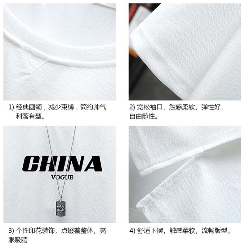 Q11001-P30春夏季七分袖t恤男大码五分袖男短袖中袖展架,男装T恤,电商A040A