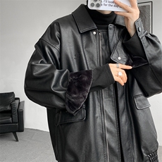 8XL-M皮衣外套男港风复古美式加绒加厚皮夹克机车PY858P95控128，男装皮衣，电商D206-1