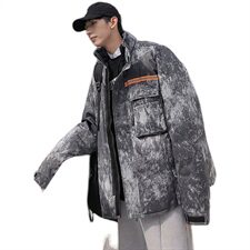 冬季加厚迷彩保暖立领羽绒服常规男士外套宽松工装潮流0963/，男装羽绒服，星座1506-1