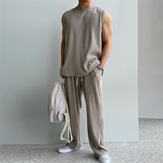 套装冰丝坎肩套装TZ0264-P38，男装休闲套装，星座313A(原308A-2)