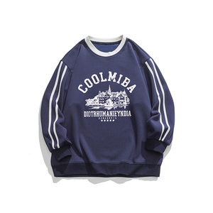 白底320G高品质 23春季时尚圆领重磅卫衣套头无帽上衣B721P55控78图片