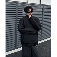 8XL-M美式复古棒球服外套男特大码潮牌双拉链立领夹克衫JK005P85，男装夹克，电商B312