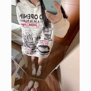 简约原宿慵懒流行防华棉卫衣文艺潮流百搭时尚气质ins日系新款图片