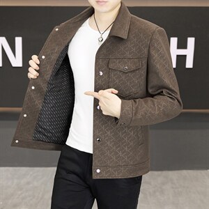 春季夹克男高品质翻领外套型男商务休闲百搭青年外套男S2603-P88图片