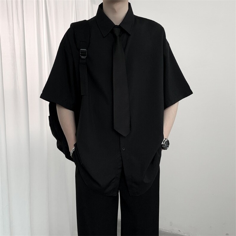 夏季短袖衬衫日系班服宽松衬衣,男装T恤,星座1210-1
