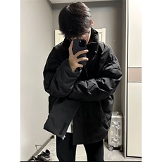 菱形格羽绒棉服男款轻薄美式面包服高街立领外套MC335，男装棉衣，星座1116A（原606A-3）