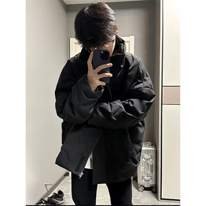 菱形格羽绒棉服男款轻薄美式面包服高街立领外套 MC335图片