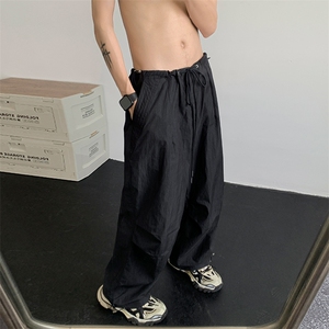 11美式高街hiphop工装裤褶皱伞兵裤直筒阔腿裤XZ211-1-K2331-P55图片