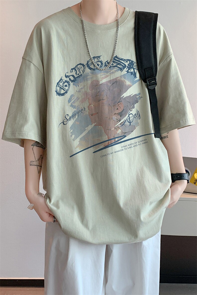 已注册/夏季内景新款宽松短袖T恤男潮个性大码打底衫DT00576/P25,男装T恤,电商B316