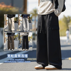 2025秋冬新款休闲男裤厚款直筒宽松松紧腰橡筋工装裤子潮3361-P42图片