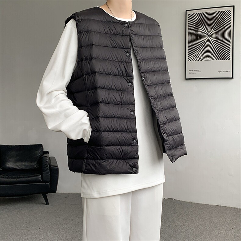 8XL-M轻薄羽绒服马甲男背心内胆90白鸭绒马夹外套YRFC07P98控138,男装背心/马甲,电商D206-1