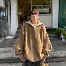 抖音直播！半高领拉链套头针织毛衣男外套男XH13-p55，男装针织衫/毛衣，电商B367