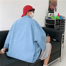 春夏季新款衬衫潮流慵懒男方领宽松型衬衫W1361P40，男装衬衫，星座1116-2