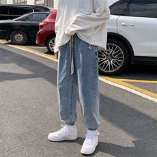 男潮牌复古休闲裤长裤男生束脚裤男秋季牛仔裤子男款NK690-特P30，男装牛仔裤，星座302B-2
