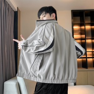 潮牌美式撞色拼接运动立领外套男宽松百搭夹克JK01572-P73图片