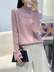 2025年秋季时尚百搭通勤简约休闲自带领，女装针织衫/毛衣，晨旭羊绒
