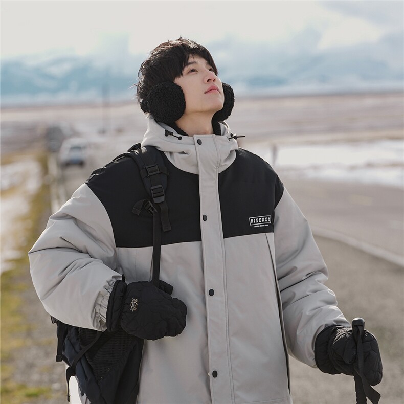 新疆山系前后字母印花休闲保暖连帽棉服A247-MY561特批95控158,男装棉衣,电商A247