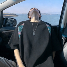 2026美式重磅冰感民族风贴布短袖T桖春夏DX2620特P28控59，男装T恤，电商B208